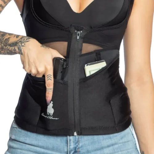Black Zipper Tank Corset Holster-1
