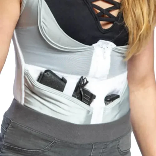 Silver Zipper Tank-Style Corset Holster-1 Silver Zipper Tank-Style Corset Holster-1